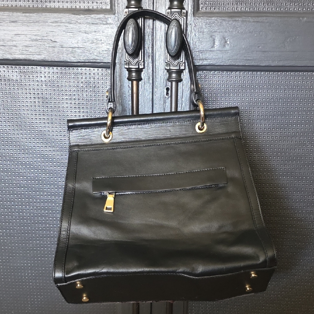Elegant Floral Black and Brown Shoulder Bag - Picture 5 of 7